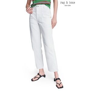 RAG & BONE NWT KAYE CHINO SUPER HIGH WAISTED CROP COTTON WHITE PANTS. SIZE 26